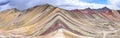 The natural colours of the Vinicuna `rainbow mountain`. Cordillera Vilcanota, Cusco, Peru