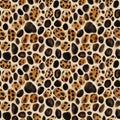 natural colors watercolor abstract seamless pattern of leopard fur textured background Royalty Free Stock Photo