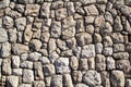 Natural contrast masonry wall stone granite is a pattern of texture, material and background with colored stones. Royalty Free Stock Photo