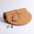 Natural Cork Board Roll with Tag for DIY Projects Royalty Free Stock Photo
