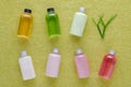 Natural cosmetic bottles, shampoo, lotion, shower gel and other products