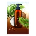 Natural Cosmetic Oil Promotional Banner Vector Illustration Royalty Free Stock Photo