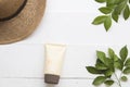 Natural cosmetic for skin face sunscreen spf50 of woman