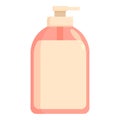 Natural cosmetic soap icon cartoon vector. Bottle dispenser