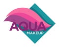 Natural cosmetics, aqua makeup isolated icon, color samples