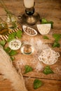 Natural cosmetics ingredients still life Royalty Free Stock Photo