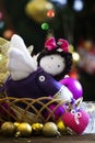 A natural cotton soft toy angel that brings a heart, peaceful ha Royalty Free Stock Photo