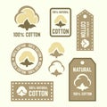 Natural cotton vector labels and design elements