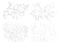 Natural cracks backgrounds. Vector overlay textures of cracked surface. One color graphic resources. Royalty Free Stock Photo