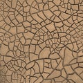 Natural cracks pattern, dried wasteland with cracked brown mud Royalty Free Stock Photo