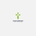 Natural cross and environment logo design