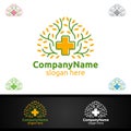 Natural Cross Medical Hospital Logo for Emergency Clinic Drug Store or Volunteers