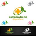 Natural Cross Medical Hospital Logo for Emergency Clinic Drug Store or Volunteers