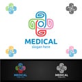 Natural Cross Medical Hospital Logo for Emergency Clinic Drug Store or Volunteers