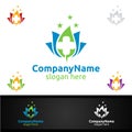 Natural Cross Medical Hospital Logo for Emergency Clinic Drug Store or Volunteers