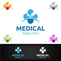 Natural Cross Medical Hospital Logo for Emergency Clinic Drug Store or Volunteers