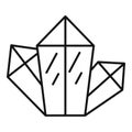 Natural crystal icon, outline style