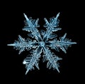 Natural crystal snowflake macro piece of ice Royalty Free Stock Photo