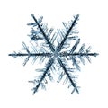 Natural crystal snowflake macro piece of ice Royalty Free Stock Photo