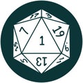 natural 1 D20 dice roll icon