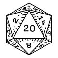 natural 20 D20 dice roll illustration