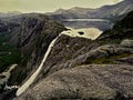 Natural dam with waterfall in Rago NP Royalty Free Stock Photo