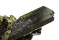 Natural dark green crystals of epidote mineral. Royalty Free Stock Photo