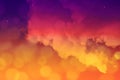 Natural dark purple and light orange blurred sky sun light texture with abstract autumn clouds brush sky Royalty Free Stock Photo