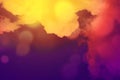 Natural dark purple and light orange blurred sky sun light texture with abstract autumn clouds brush sky Royalty Free Stock Photo