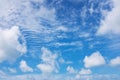 Natural daylight Blue sky and white clouds in good weather summer sunny day Royalty Free Stock Photo