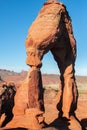 Natural Delicate Arch is a 52-foot-tall , in Grand County, Utah., Royalty Free Stock Photo