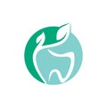 Natural dental vector logo design.