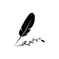 Natural design vector pen illustration feather Royalty Free Stock Photo