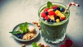 Natural detox smoothie with fruits berries organic ingredients for weight loss and healt. Concept