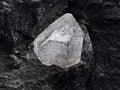 Natural diamond nestled on black coal background Royalty Free Stock Photo