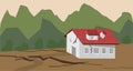 Natural disaster. Earthquake damage soil cracks .vector illustration