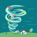 Natural Disaster Flat Design Vector Illustration