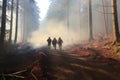 Natural disaster, forest fires in Europe, Greece and America, heat wave leads to forest fires and destruction
