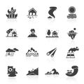 Natural Disaster Icons Royalty Free Stock Photo