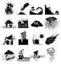 Natural disaster icons set Royalty Free Stock Photo