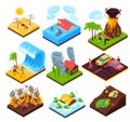 Natural Disaster Isometric Set