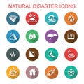 Natural disaster long shadow icons