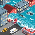 Natural Disaster Tsunami Illustration