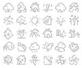 Natural disasters line icons collection. Thin outline icons pack. Vector illustration eps10