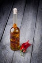 Natural diy infused olive oil with chili Royalty Free Stock Photo