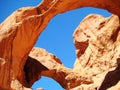 Natural Double Arch in Arches National Park Royalty Free Stock Photo