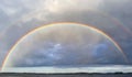 Natural double rainbows plus supernumerary bows Royalty Free Stock Photo