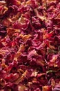 Natural dried rose petals, close up. Royalty Free Stock Photo