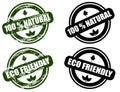 Natural / Eco Friendly grunge stamp set Royalty Free Stock Photo