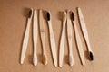 Natural eco friendly toothbrush with wooden bamboo handle